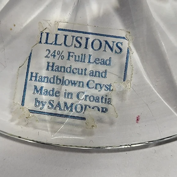 Illusions By Samobor Vintage, 2-piece Hand-Blown Crystal Hurricane Candle Holder - Picture 2 of 10